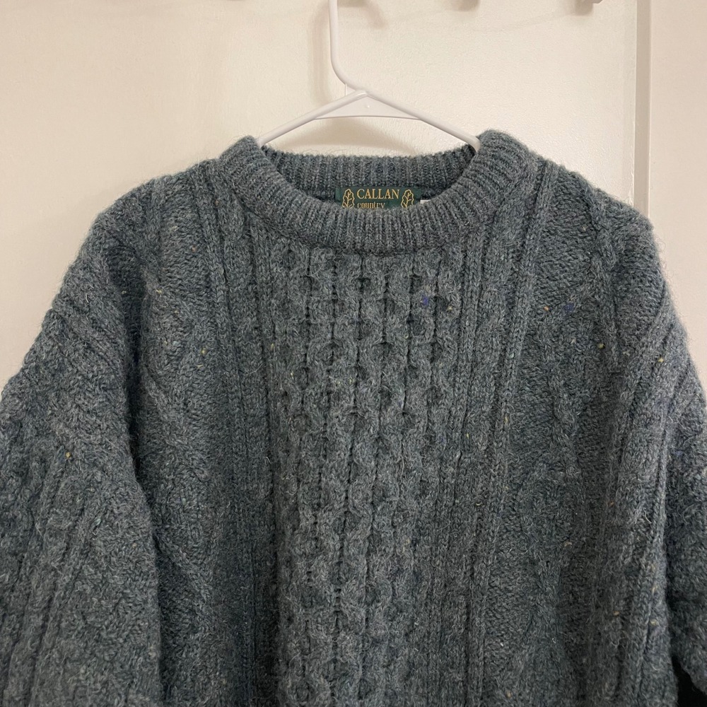 Callan Country Collection Wool Made in Ireland Green Cableknit Fall Celtic